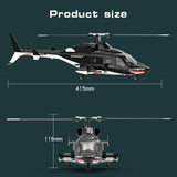 MechPuConToy RC Helicopter Model, AW-911 Air - Wolf 1/34 Scale 2.4G 9CH Flybarless RC Aircraft Model with 6G/3D Stunt Mode and GPS Positioning (RTF Version)
