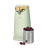 Electric Can Opener, Auto-Turn, Knife Sharpener, Bottle Opener, Easy-Clean, Corded, One-Touch, Stainless Steel Blade (Sage Green)
