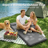 Andola Memory Sleeping Pad, 3.1" Ultra-Thick Foam Sleeping Mat for Camping, Self-Inflating Sleeping Pad with Pillow, Quiet & 9.5 R-Value, 4-Season Camping Mattress Pad for Tent Car Travel (Gray)