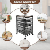 EasyPAG 3-Tier Rolling File Cart with 1 Large & 2 Small Baskets – Adjustable Hanging Organizer
