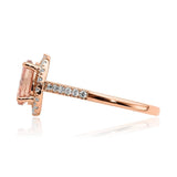 Oseew 10k gold morganite rings 10k gold Morganite Engagement Ring Ovel Gemstones Rose gold morganite ring halo Free Engraving