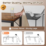 Huuger 63 Inch L Shaped Desk with Power Outlets and USB-C Port, 0.95 Inch Thicker Desktop, Reversible Computer Desk, Rustic Brown