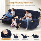 Dresegmt Recliner Sofa with Storage Console, Flip Middle Backrest Design 3-Seater Reclining Sofa with Storage Drawer
