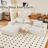 96" Modular Sectional Couch, Boneless L Shaped Cloud Sofa with Chaise Lounge