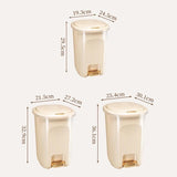 Garbage Can Hand Press Trash Bin for Kitchen Bedroom Office(White,Large)