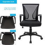 Furmax Office Chair Ergonomic Computer Desk Mesh Chair Mid Back Swivel Lumbar Support with Armrest (1, Black)