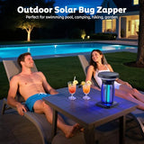 OnBeam Solar Bug Zapper Outdoor, Mosquito Zapper Outdoor Waterproof Electric Fly Zapper Rechargeable Mosquito Killer with Solar Panel, 4200V Fly Trap Indoor for Home Backyard, Patio, Garden, Camping