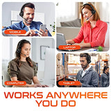 Delton 35X Bluetooth Computer Headset with Noise Cancelling Mic, Fast Charging Dock, Auto Pair USB Dongle for PC, Laptop, MacBook, Compatible with MS Teams, Google Meet, Zoom, Slack, and More - Black