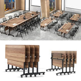 Modern Conference Table, Folding Conference Room Table with Rolling Wheels