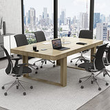 Conference Table for 6-8 People, Large Rectangular Meeting Table, Modern Seminar Table for Office Meeting Conference Room