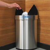 BXFIRS Stainless Steel Smart Sensor Trash Can Be Used in Home Living Rooms Offices Kitchens Corners Garbage bin(White-Fruit peach5)