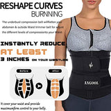 ANGOOL Neopren Waist Trainer For Women,Workout Plus Size Trimmer Belt Sauna Sweat Corset Cincher With Zipper Black