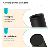 YOJIA 3.17 Gallon/12L Bathroom Trash can, Black