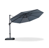 PURPLE LEAF Patio Outdoor Umbrella 11 Feet Round for Pool Light Grey