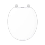 Gerber Round Front Toilet Seat with Cover, Soft Close, No Slam, Quick & Easy Install, Heavy-Duty Plastic, Durable & Fade-Resistant, White GC550129