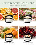 AOOVOO Crystal Energy Candles Set for Women - 4 Pack 26 oz Soy Wax Candles for Home Scented, 200 Hour Long Lasting Candle, Laughter Red Crystal/Love Rose Quartz/Joy Citrine/Passion Red Quartz