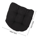 YARNOW Chair Seat Cushion with Fixing Strips Black Polyester 2pcs