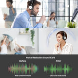 Wireless Headset with Mic for Work, Bluetooth Headset with Microphone (Noise Cancelling & Mute Button