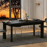 Frmobepts 63 Inch Farmhouse Dining Table, Wood Rustic Kitchen Table, Large Wooden Rectangular Dinner Table for Dining Room (Black)
