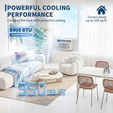 GarveeHome 8000 BTU Window Air Conditioner with Remote Control, Cools up to 350 Sq. Ft, 3 Cooling & Fan Speeds, Quiet Operation, LED Digital Display, Easy Installation, Ideal for Bedroom Office