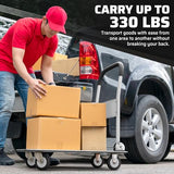 Heavy Duty Foldable Push Cart Dolly | 330 lbs. Capacity | Upgraded Collapsible Hand Truck