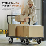 2200 lbs. Capacity Foldable Push Cart Dolly | Moving Platform Hand Truck | Heavy Duty
