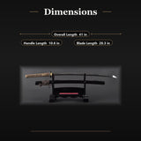 1045 Carbon Steel Turbulent Ocean Katana, Hand Forged Full Tang Sword