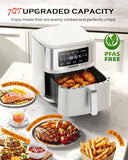 6-in-1 Air Fryer, 7-Qt Large Capacity, 50°F–400°F Precise Temp Control, Non-Toxic PFAS-Free Nonstick, Air Fry