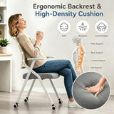 100Pack Folding Office Chair on Wheels,Heavy Duty Conference Training Chair