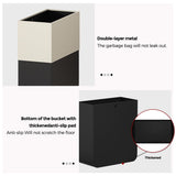 LEASYLIFE 2.1gallon Narrow-Slit Bathroom Trash Can，White&Black