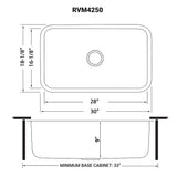 Ruvati 30-inch Undermount Kitchen Sink Single Bowl - 16 Gauge Stainless Steel Kitchen Sink with Brushed Finish hides scratches - Easy-to-Clean Single Bowl Undermount Sinks - RVM4250