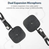 Conference Speaker and Microphone, Bluetooth/USB Speakerphone with 2 Expansion Mics, 360° Enhanced Voice Pickup, Noise Reduction Conference Microphone