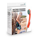 Ivation Portable Outdoor Shower, Battery Powered - Compact Handheld Rechargeable Camping Showerhead - Pumps Water from Bucket Into Steady, Gentle Shower Stream
