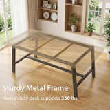 Rustic Dining Table for 6-8 People, 70” Long Rectangle Kitchen Table, Industrial Farmhouse Wooden Kitchen Tables, Home