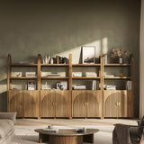 BELLEZE Book Shelf 72" Tall Arched Bookcase with Storage