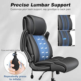 BESTFAIR Ergonomic Office Chair - Desk Computer Chair, Leather High Back Executive Chairs, Black