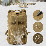 AUMENTAR Small Military Tactical Backpack, 30L Tactical Assault Bag for Men, Army Assault Rucksack GYM Hiking Backpack Bug Out Bag Khaki