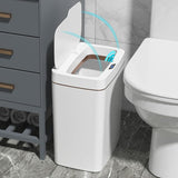 BXFIRS ABS Material Sensor Smart Household Automatic Trash Can with Lid for Bathroom Kitchen Garbage bin(OneColor)