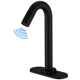 BWE Touchless Bathroom Sink Faucet, Black Automatic Motion Sensor Faucet,Hand-Free Electric Smart Commercial Sink Faucet,with Hole Cover Plate and Control Box,Battery or Plug-in Powered