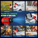 Cordless Leaf Blower, Leaf Blower Cordless with Battery and Charger, Portable Lightweight Handheld Blower, Extended Nozzle, Turbo Jet Blower (Red)