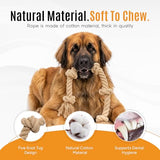 Ali+Oli Pets Dog Rope Toy for Large Dogs, Heavy Duty 5-Knot Cotton Tug-of-War Rope for Aggressive Chewers, Durable Interactive Chew Toy