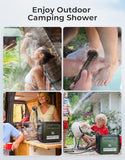 KEMIMOTO Portable Water Heater Thermostatic, Propane Water Heater with Pump, Max 100 Mins 3s Instant Hot 20,000 BTU, 4000mAh Rechargeable Battery, Suits for Outdoor Camping Cleaning