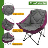 Northroad Oversized Foldable Camping Chair, Outdoor Padded Lawn Chair w/Cup Holder,Carry Bag for Beach, Hiking, and Picnics,Heavy-Duty 300-lbs Capacity, Purple