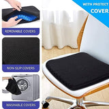 Gel Seat Cushion, Double Thick Egg Gel Cushion for Pressure Pain Relief, Breathable Wheelchair Cushion Chair (16x14x1.65inch)