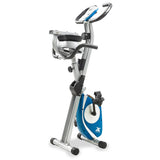XTERRA Fitness Folding Exercise Bike, 225 LB Weight Capacity, Cordless, Battery Powered with Solid X-Frame Folding Design, Padded Seat and Handlebars, Adjustable Foot Straps, 8 Levels of Resistance XTERRA