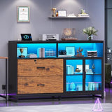 59" File Cabinet, 2 Drawers Filing Cabinets for Home Office fit Legal/Letter/A4 File