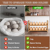 AOOHOOA Wooden Egg Holder Countertop, 3-Tier/36-Hole, Stackable