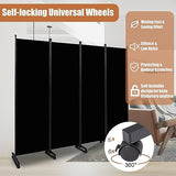 Room Divider Portable 88'' Partition Room Dividers and Folding Privacy Screens 4 Panel Wall Divider for Room Separation