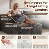 Modular Boneless U-Shaped Couches for Living Room with Side Pockets