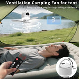 geonfi Camping Fan 10400mAh Battery Operated, USB Rechargeable Tent Fan with Remote Control,3 Detachable Blades, LED Light, 3 Speeds, Timer, Portable Ceiling Fan for Camping(White)